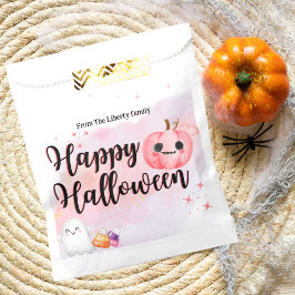 かわいいピンクのカボチャの水の色の子供がトリックまたは治療 フェイバーバッグ