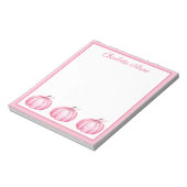 かわいいピンクのカボチャパーソナライズされた ノートパッド (回転)