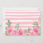 かわいいピンクのカボチャフローラ1st誕生日フォトインビタ 招待状 (裏面)