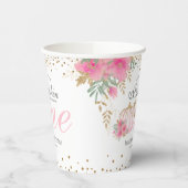 かわいいピンクのカボチャフローラ1st誕生日 紙コップ (左)