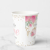 かわいいピンクのカボチャフローラ1st誕生日 紙コップ (右)