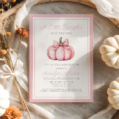 かわいいピンクのカボチャ赤ちゃんシャワー 招待状