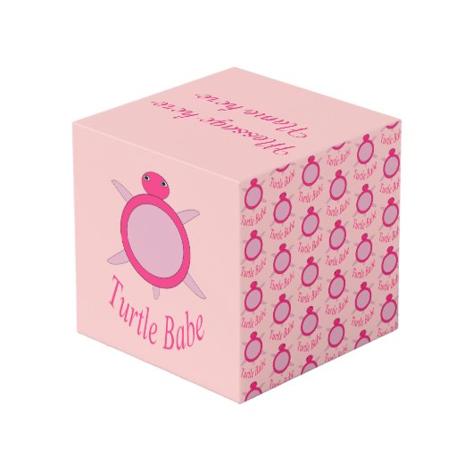 かわいいピンクのカメカスタムの赤ちゃんフォトキューブ フォトキューブ (裏面アングル)