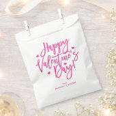 かわいいピンクのカリグラフィー スクリプト ハッピー バレンタインズ デー フェイバーバッグ (クリップ留めされた状態)