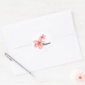 かわいいピンクのカートゴラップの花のデザイン ラウンドシール (封筒)