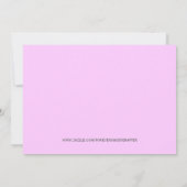 かわいいピンクのカード(黄色いダック誕生日) 招待状 (裏面)