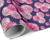 かわいいピンクのガーベラデイジー フローラル ラッピングペーパー (ロールコーナー)