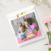 かわいいピンクのキッズトイズ誕生祝い写真 フェイバーバッグ (封をした状態)