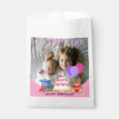 かわいいピンクのキッズトイズ誕生祝い写真 フェイバーバッグ (正面)