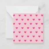 かわいいピンクのキッズバレンタインデートカード ノートカード (裏面)