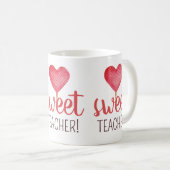 かわいいピンクのキャンディと甘い先生バレンタインギフト コーヒーマグカップ (正面右)