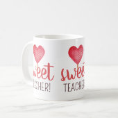 かわいいピンクのキャンディと甘い先生バレンタインギフト コーヒーマグカップ (正面左)