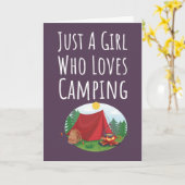 かわいいピンクのキャンピングカード 赤ちゃんの女の子 子供キャンパー カード (黄色い花)