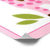 かわいいピンクのキリン壁画プリント ポスター (角)