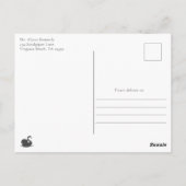 かわいいピンクのギンガムスワンシンプルベビーシャワー ポストカード (裏面)