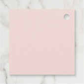 かわいいピンクのギンガムプレイドボウガールベビーシャワー フェイバータグ (裏面)