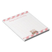 かわいいピンクのギンガム3匹の小さなウサギがリストする ノートパッド (アングル)