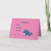 かわいいピンクのクジラの回復カード すぐに カード (正面)