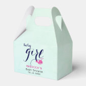 かわいいピンクのクジラ海をテーマにしたベビーガールシャワー フェイバーボックス (正面サイド)