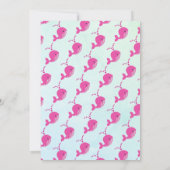 かわいいピンクのクジラ海ベビーガールシャワー サンキューカード (裏面)