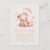 かわいいピンクのクマ赤ちゃんシャワーベビー エンクロージャーカード (正面)