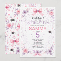 かわいいピンクのクモの誕生日パーティー