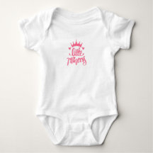かわいいピンクのクラウンプリンスセスベビーTシャツ