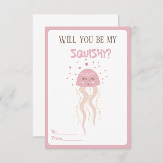 かわいいピンクのクラゲハートバレンタイン教室 (正面/裏面)