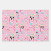 かわいいピンクのクリスマスくるみクラッカーバレエ ラッピングペーパーシート (正面)