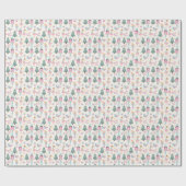 かわいいピンクのクリスマスくるみクラッカーバレエ ラッピングペーパー (フラット)