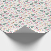 かわいいピンクのクリスマスくるみクラッカーバレエ ラッピングペーパー (角)