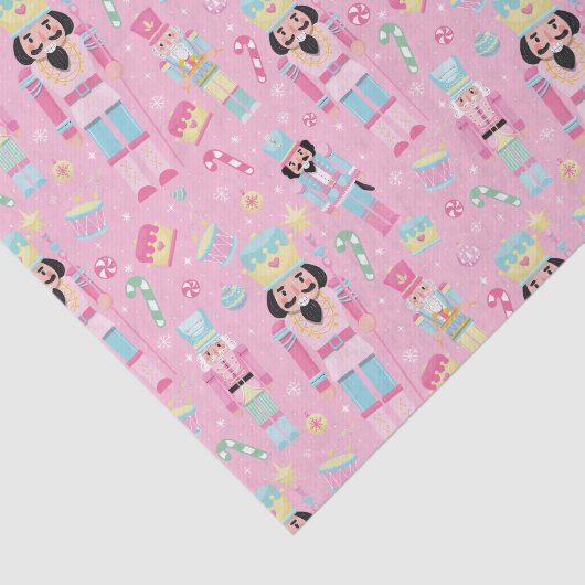 かわいいピンクのクリスマスくるみクラッカーバレエ 薄葉紙 (詳細)