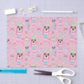 かわいいピンクのクリスマスくるみクラッカーバレエ 薄葉紙 (クラフト)