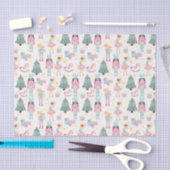 かわいいピンクのクリスマスくるみクラッカーバレエ 薄葉紙 (クラフト)