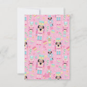 かわいいピンクのクリスマスくるみ割りパーソナライズされた器 サンキューカード (裏面)