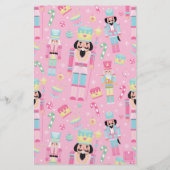 かわいいピンクのクリスマスくるみ割りパーソナライズされた器 便箋 (裏面)