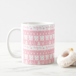 かわいいピンクのクリスマスの冬 コーヒーマグカップ