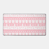 かわいいピンクのクリスマスの冬 デスクマット (正面)