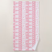 かわいいピンクのクリスマスの冬 ビーチタオル (正面)