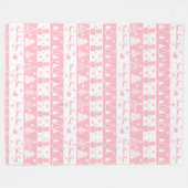 かわいいピンクのクリスマスの冬 フリースブランケット (正面(横))