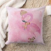 かわいいピンクのクリスマスウィンターフラミンゴ クッション (ブランケット)