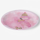 かわいいピンクのクリスマスウィンターフラミンゴ ペーパープレート (アングル)