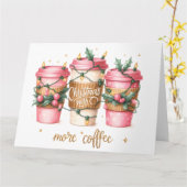 かわいいピンクのクリスマスカード カード (黄色い花)