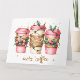 かわいいピンクのクリスマスカード カード