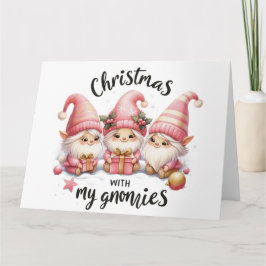 かわいいピンクのクリスマスカード カード