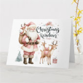 かわいいピンクのクリスマスカード カード (黄色い花)