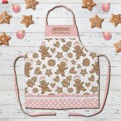 かわいいピンクのクリスマスクッキーベーキングクルー エプロン