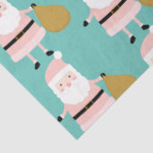 かわいいピンクのクリスマスサンタパターお洒落ンティール（緑がかった色） 薄葉紙 (詳細)