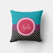 かわいいピンクのクリスマスサンタパーソナライズされたー名 クッション (裏面)