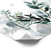 かわいいピンクのクリスマスサンタベビーシャワー歓迎サイン ポスター (角)